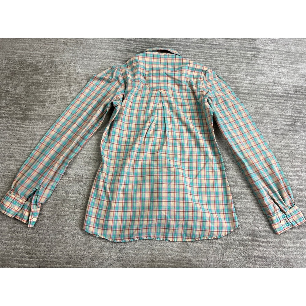 Tem Tex Western Shirt Womens M Multi Color Plaid Puff Sleeve Button Up Vintage - Picture 11 of 14